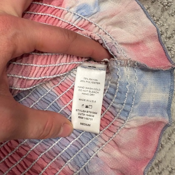 Cotton Candy Off the Shoulder Smocked Top - Picture 3 of 4